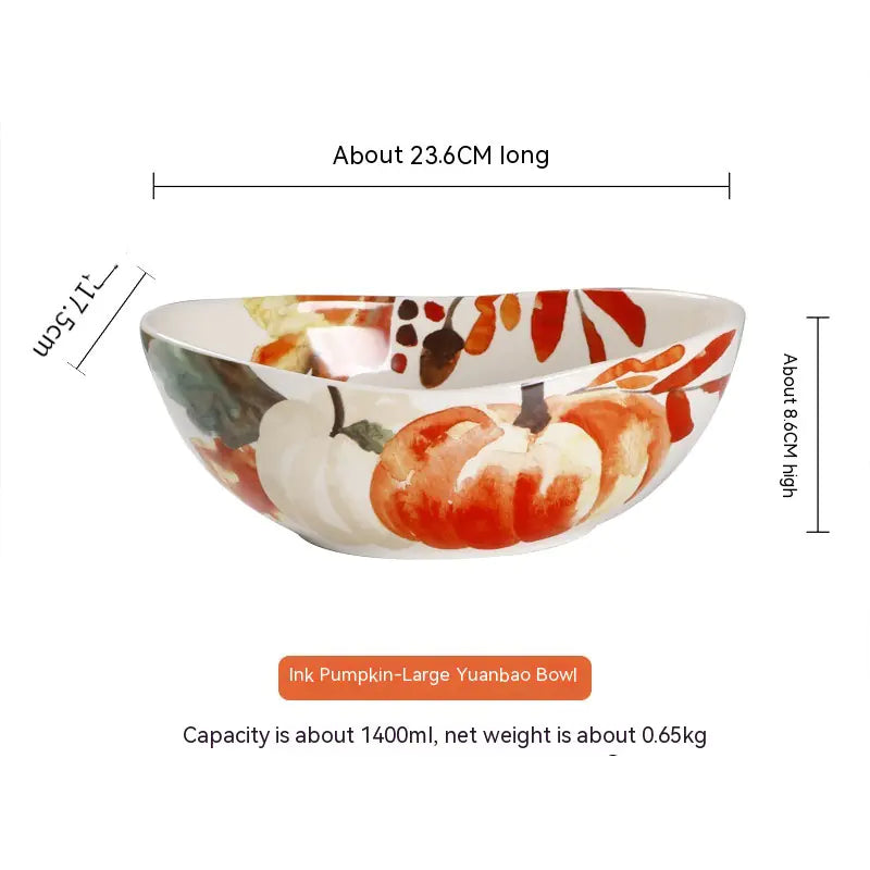 Pastoral Style Ceramic Rice Bowl for Tableware