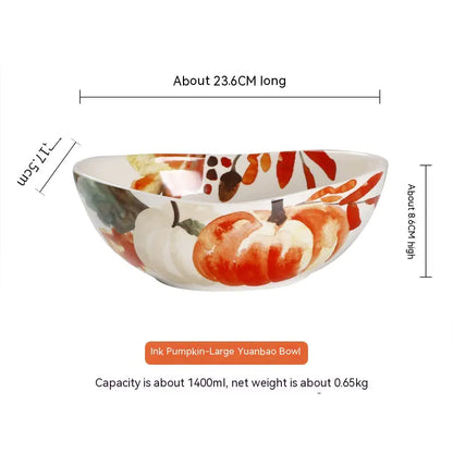 Pastoral Style Ceramic Rice Bowl for Tableware