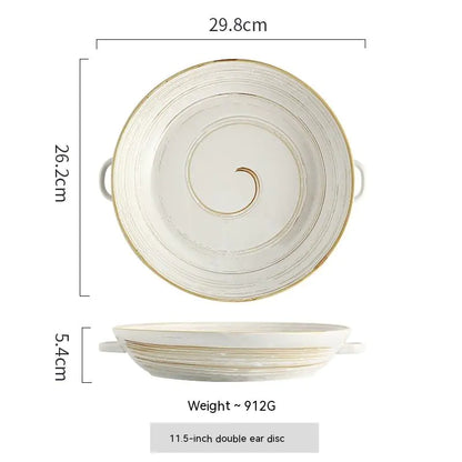 Quaint Painted Ceramic Rice Bowl for Canteen Use