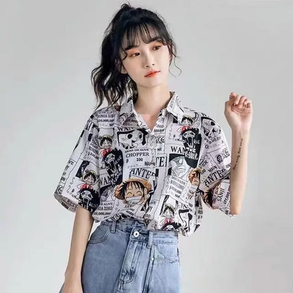 Anime One Piece Luffy Casual Couple Cardigan Top