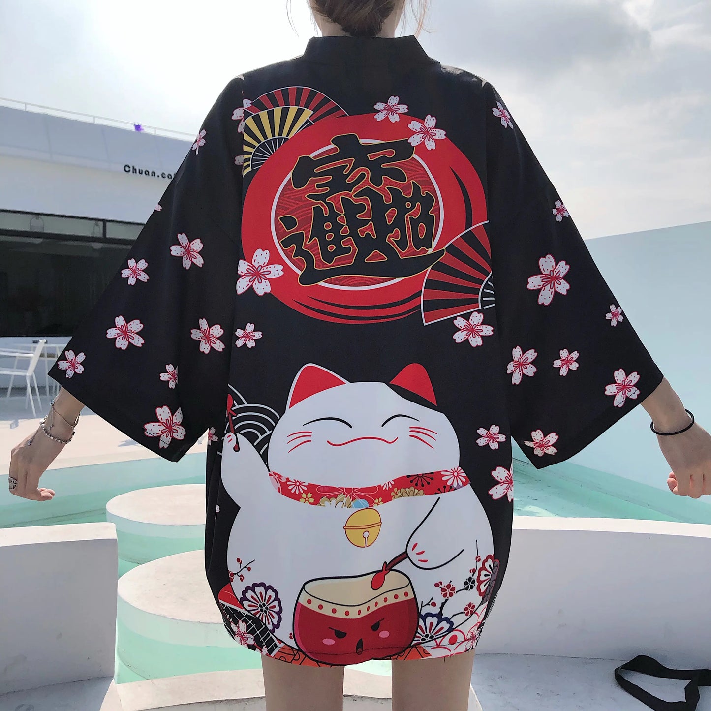Japanese Style Kimono Cardigan for Women (Loose Fit)