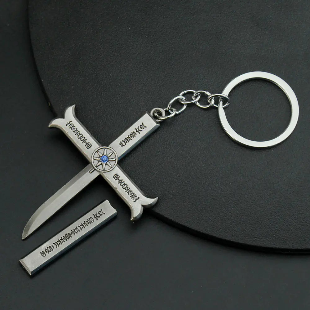 Anime Dracule Mihawk Necklace Cross Sword Pendant