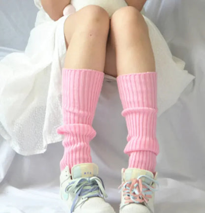 Japanese Solid Color Bunching Socks