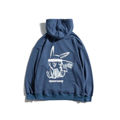 Men's Pikachu Print Hoodie - Casual Oversized Sweatshirt