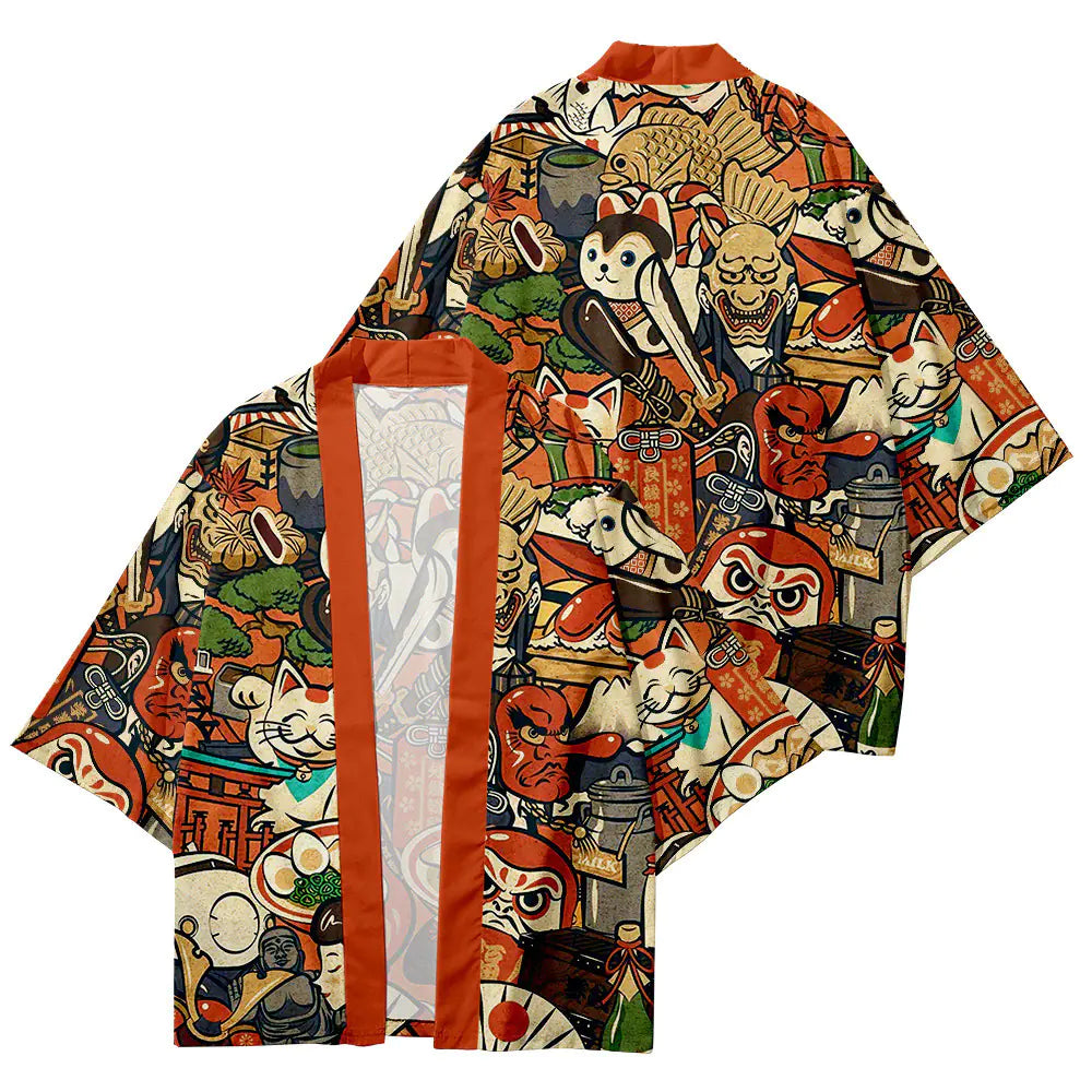 2023 Japanese Ukiyo-e Style Kimono Cardigan Shirt