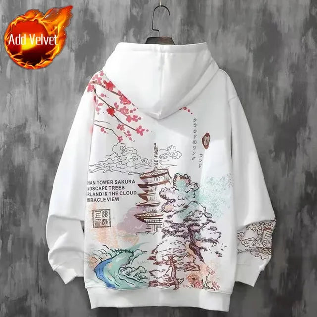 Men's Fleece Hoodie - Harajuku Style Streetwear Jacket