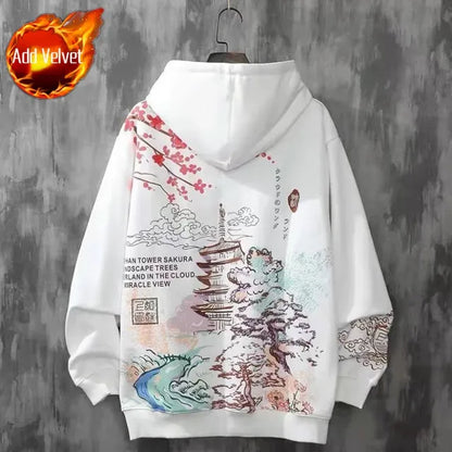 Men's Fleece Hoodie - Harajuku Style Streetwear Jacket