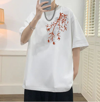 Japanese Style Loose Fit Men's Fashion T-Shirt