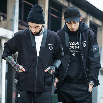 Loose Kimono Cardigan with Vintage Zipper, 3/4 Sleeve