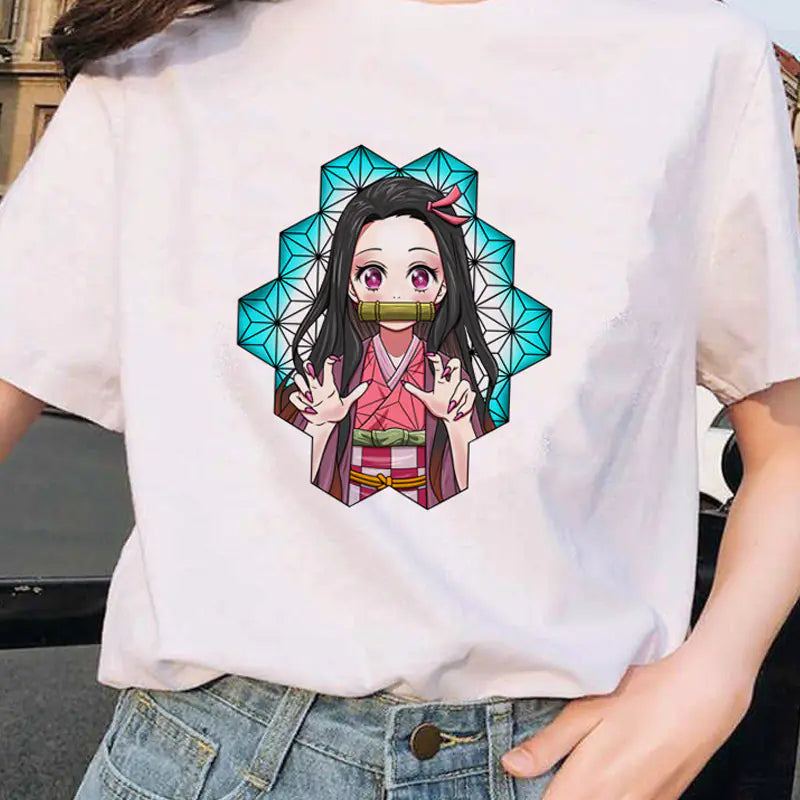 Demon Slayer Printed Short Sleeve T-Shirt for Women