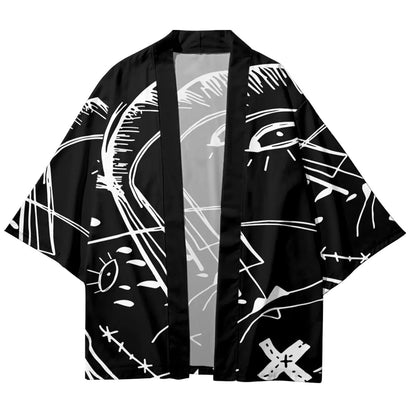 Japanese Kimono Couple Cardigan with Ukiyo-e Design