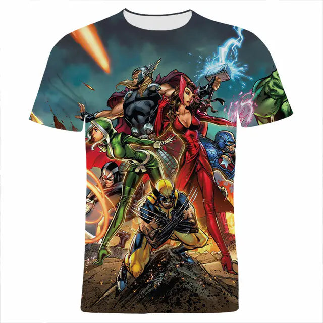 X-Men 3D Printed Elastic Polyester Men's T-Shirt