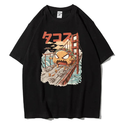 Men's Short Sleeve T-Shirt - Hip Hop Cartoon Design