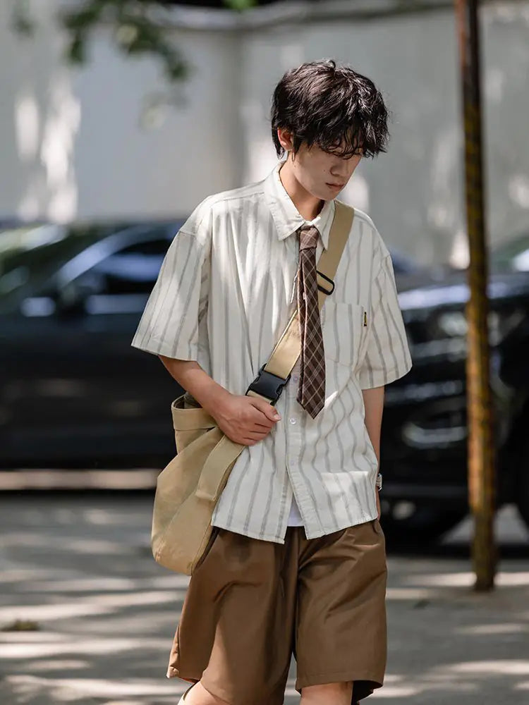 Loose Japanese Drape Suit Shorts - Casual Five-point Pants