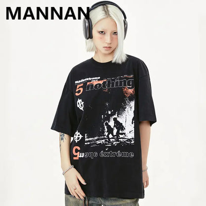 Casual Harajuku Men's T-Shirt - Hip-Hop Graphic Tops