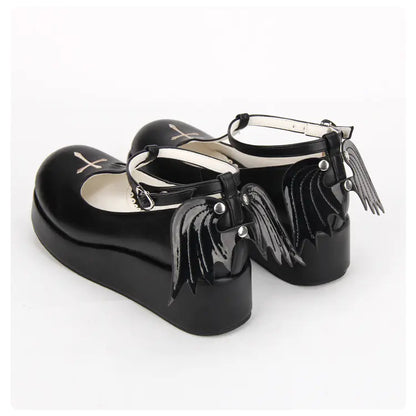 Halloween Lolita Cross Angel Demon Platform Shoes 8461