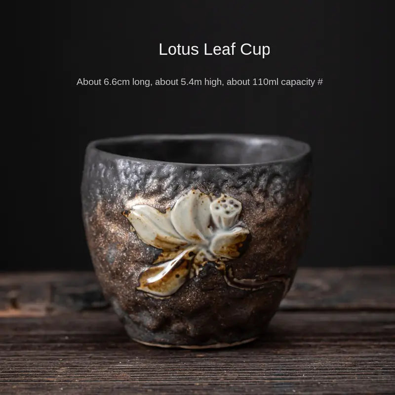 Japanese Iron Glaze Ceramic Tea Cup