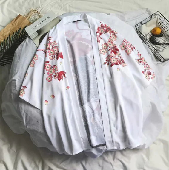 Loose-Fit Vintage Ukiyo-e Kimono Shirt for Men