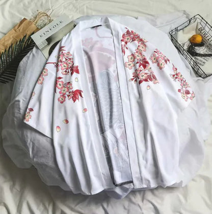 Loose-Fit Vintage Ukiyo-e Kimono Shirt for Men