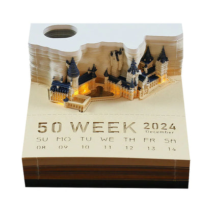 3D Paper Carving Tree House & Castle Calendar