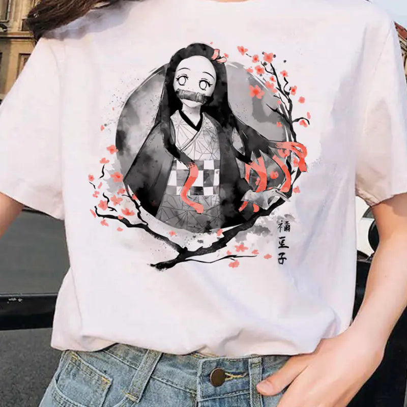 Demon Slayer Printed Short Sleeve T-Shirt for Women