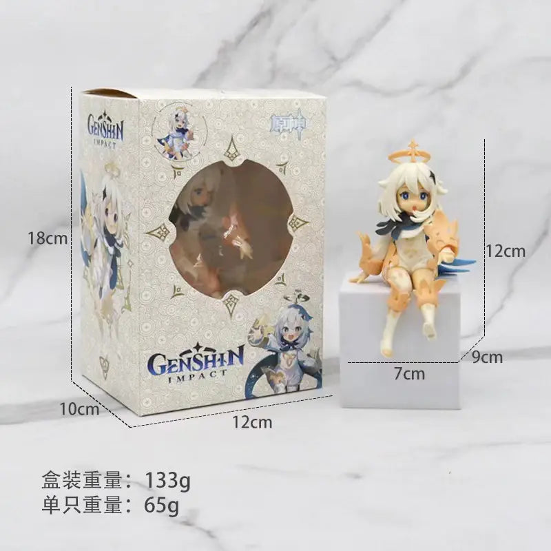 Genshin Impact Paimon, Klee, Hu Tao Anime Figures