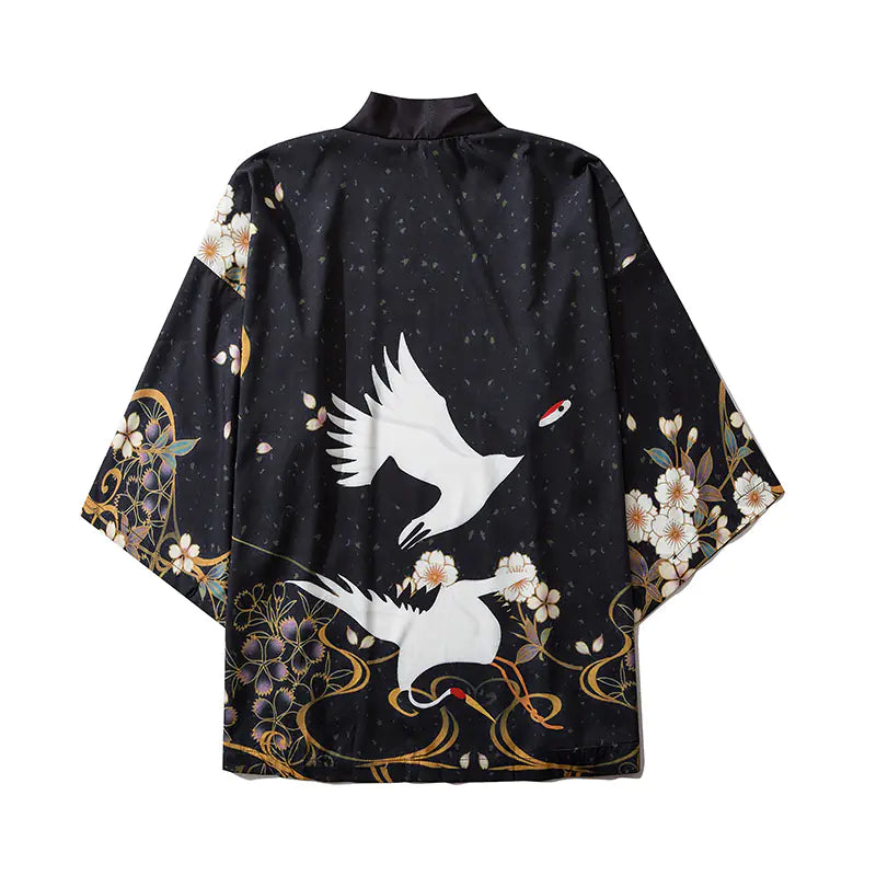 New Chinese Style Ukiyo-e Crane Robe for Men & Women