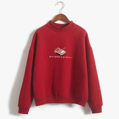 Women's Hoodie with Cute Sushi Print for Fall/Winter