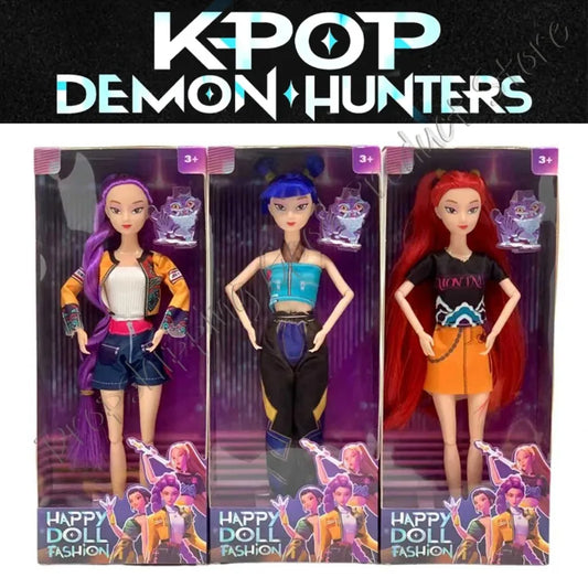30cm K-Pop Demon Hunters Anime Kpop Group Cartoon Rumi Zoey Mira Action Figures Vinyl Figurines