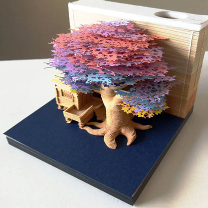 3D Paper Carving Tree House & Castle Calendar