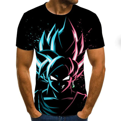 Men's 3D Printed Dragon Ball Graphic T-Shirt