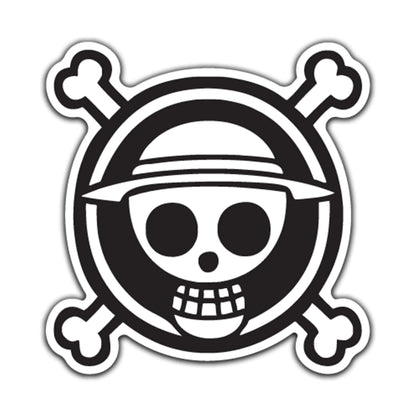 Luffy Jolly Roger Vinyl Decal Sticker | Cars Trucks Vans Walls Laptops Cups | Black | 5.5 inches | KCD1029