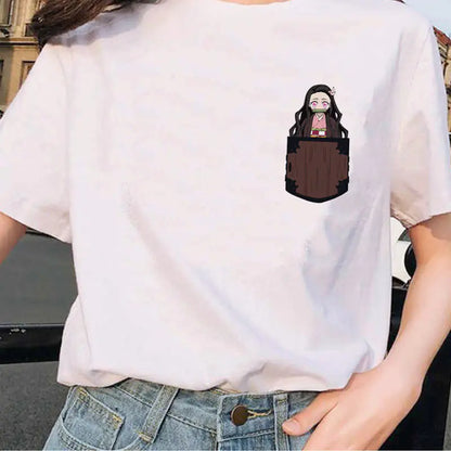 Demon Slayer Printed Short Sleeve T-Shirt for Women