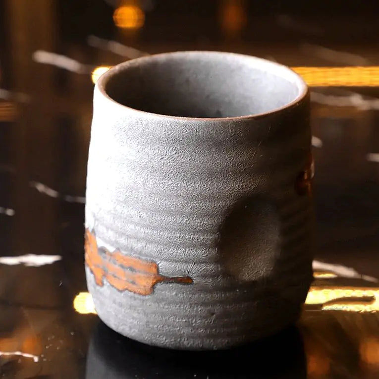Japanese Porcelain Cocktail Teacup - Black Glazed