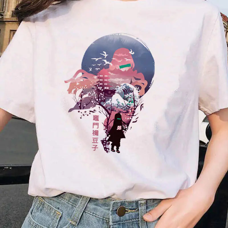 Demon Slayer Printed Short Sleeve T-Shirt for Women