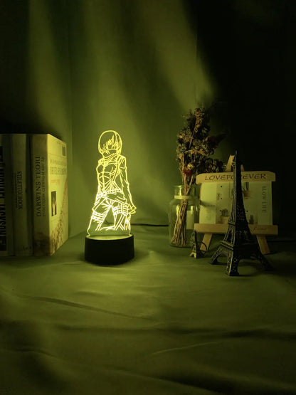 Acrylic 3D Night Light - Attack on Titan Figurine