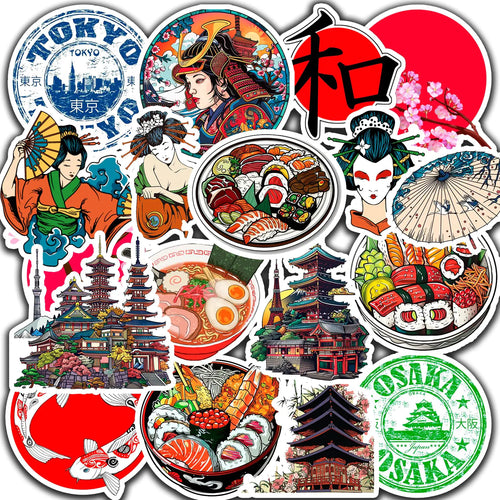 Generic 21 PCS Adventure Japan Travel Stickers - Inspiring Cute Aesthetic Kyoto Tokyo Decals for Water Bottles Laptops Scrapbook Phone jpn21