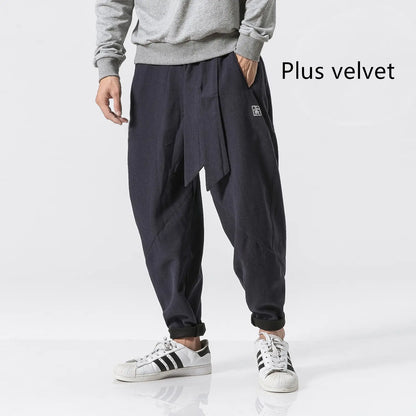 2019 Winter Thick Loose Japanese Style Men's Cotton Pants