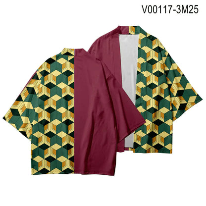 Demon Slayer Anime Haori Kimono Set with Cape