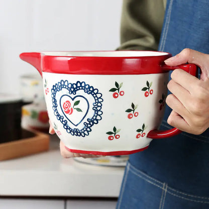 Simple Ceramic Mixing Bowl for Household Use