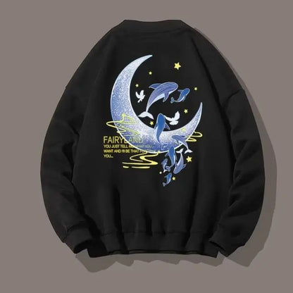 Men's Long Sleeve Hoodie with Japan Streetwear Print