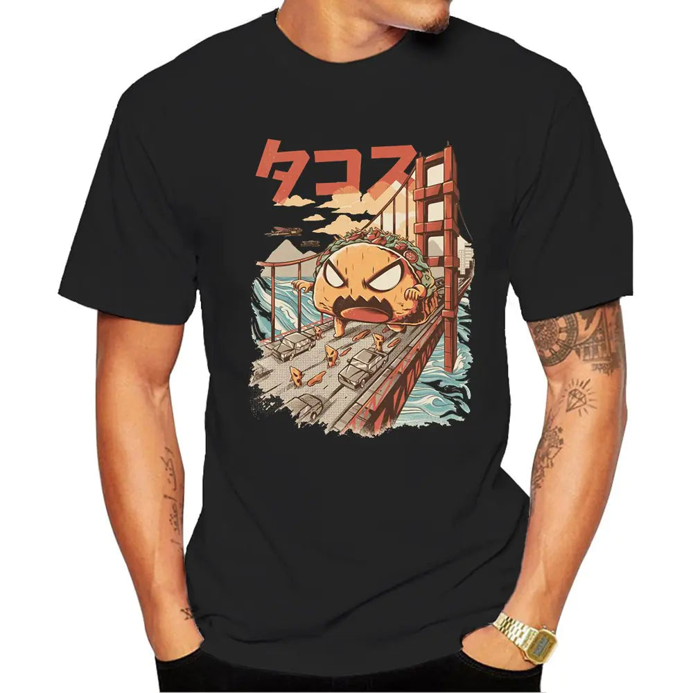 Men's Short Sleeve T-Shirt - Hip Hop Cartoon Design