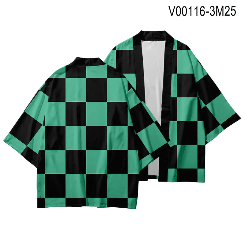 Demon Slayer Anime Haori Kimono Set with Cape
