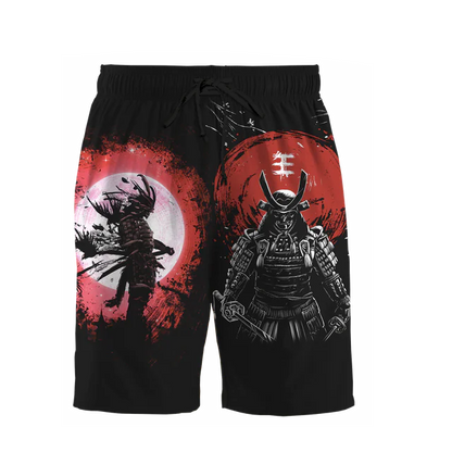 3D Samurai and Dragon Tattoo All Over Printed Shorts