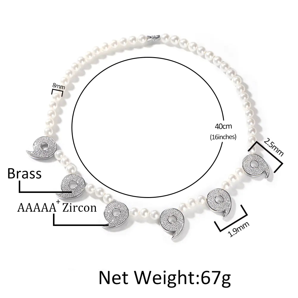 Men's Cartoon Anime Necklace with Pearl Elements