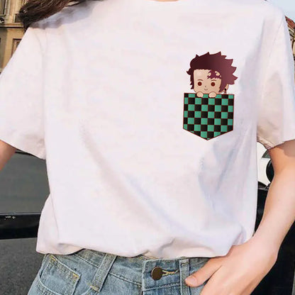Demon Slayer Printed Short Sleeve T-Shirt for Women