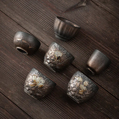 Japanese Iron Glaze Ceramic Tea Cup