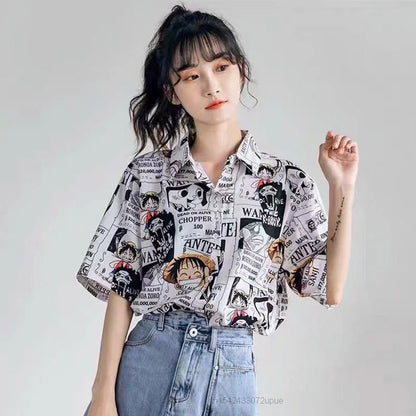 Anime One Piece Luffy Casual Couple Cardigan Top