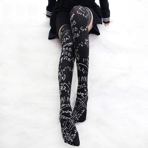 Anime Knee Print Tube Stockings for Loli Girls