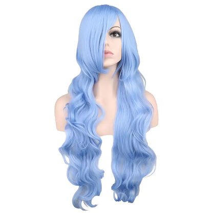 Dark Red Long Curly Mermaid Anime Cosplay Wig